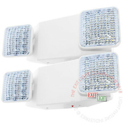 2pack All Led Emergency Exit Light - Square Head Ul Fire Safety Code Egress Elw2