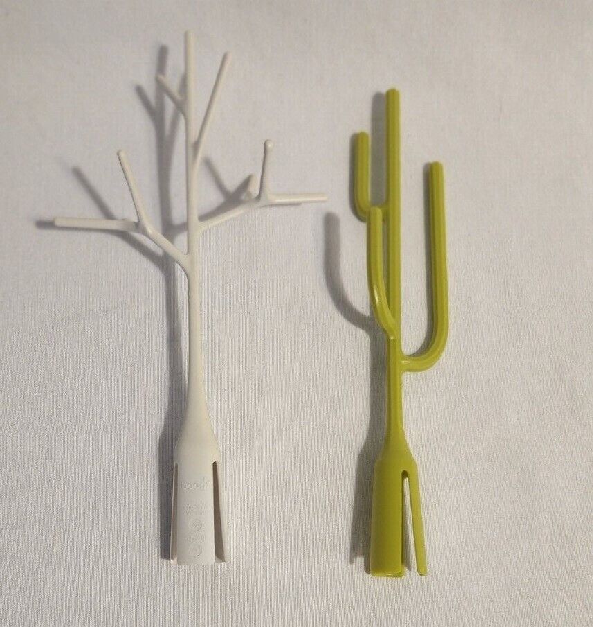 Boon Lawn Countertop Bottle Drying Rack Stem White Twig And Green Cactus Used